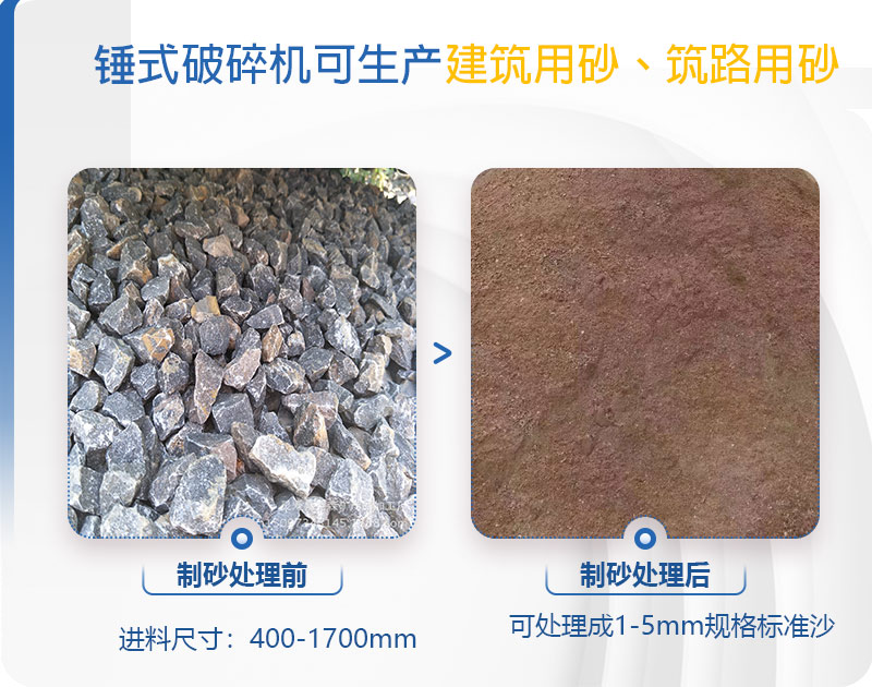 pcz1615重錘破可以制砂嗎，附現(xiàn)場視頻
